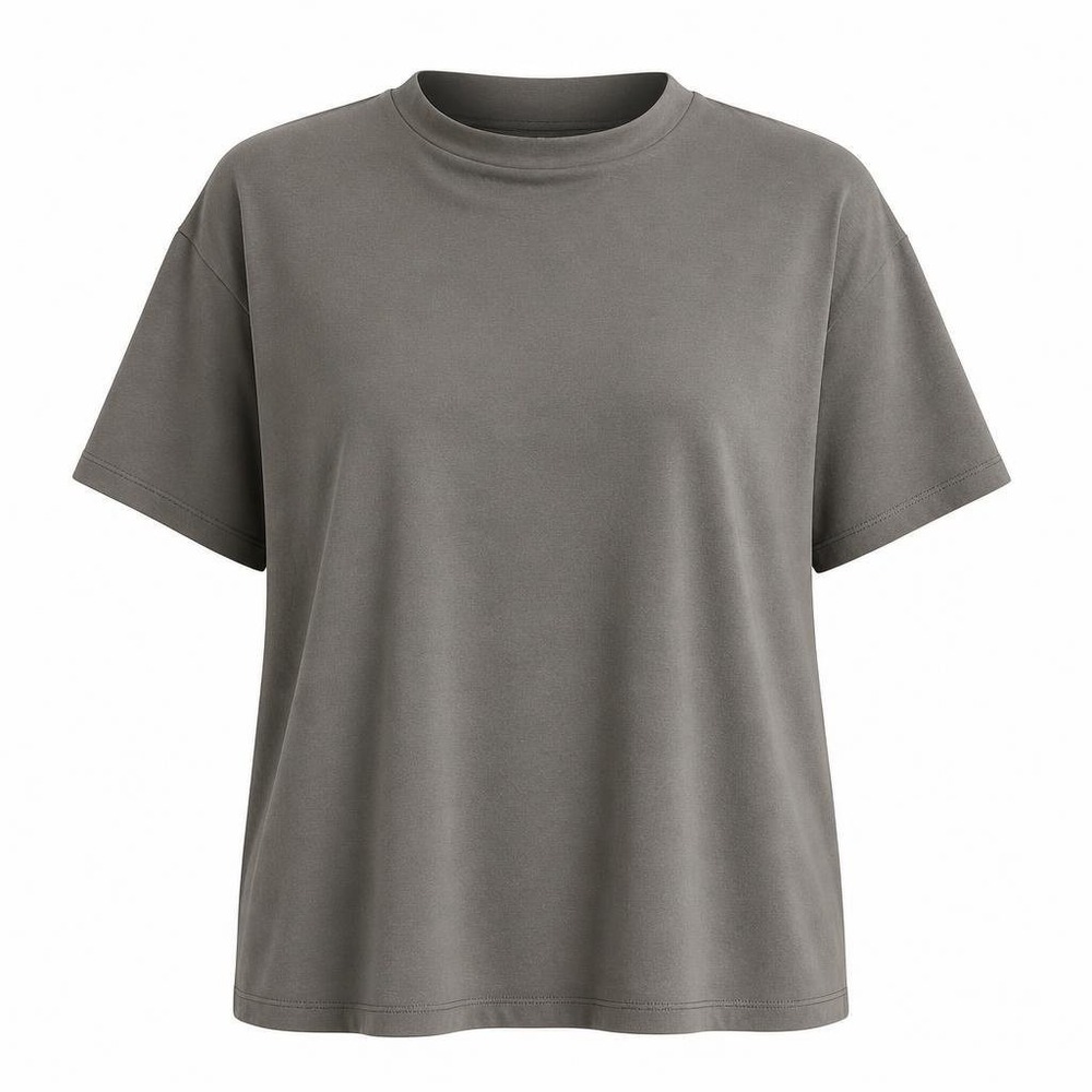 Eileen Fisher Top Womens 3X Gray Relaxed Fit Crew Neck Organic Cotton Boxy Tee